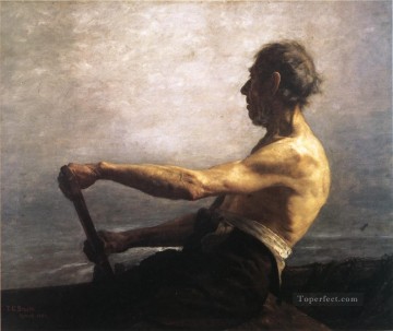  arquero pintura - El barquero impresionista Theodore Clement Steele